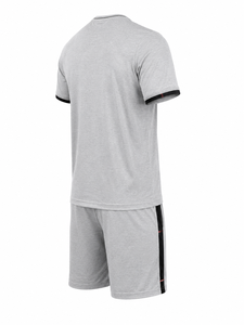 <b>Men's</b> Premium Quality Slim Fit Sportswear Set <b>Silk</b> Screen Printed Solid Pattern Shirt Elastic Waist <b>Shorts</b> for Active Summer Set - Product Image 6