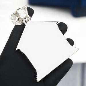 Bijoux de luxe Hip Hop Ice Out Zircon grand coeur pendentif pavé Bling collier pour hommes et femmes à la mode Rap déclaration - Product Image 5