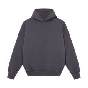 Sudadera con capucha extragrande de peso pesado con logo personalizado al por mayor, estilo minimalista y corte holgado con hombros caídos - Sudadera lisa cruzada - Product Image 5