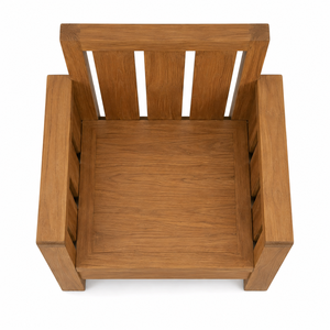 Chaise de jardin moderne en teck massif, durable, imperméable, confortable, écologique, design architectural à ailettes verticales, pour écoles et parcs - Product Image 3