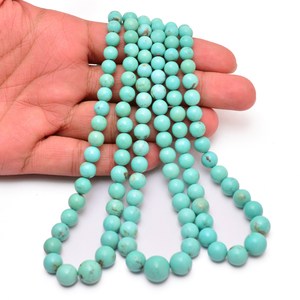 Cuentas redondas lisas de turquesa AAA+ de 6 mm a 11 mm, turquesa natural de Arizona, piedras preciosas semipreciosas de alta calidad, cuentas sueltas para joyería. - Product Image 2