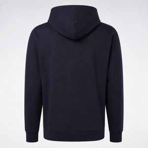 Sweat-shirt à capuche personnalisé bleu marine pour homme et femme en coton molletonné - Product Image 2