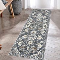 Hallway Runner Rug 2x6 Washable Vintage Kitchen Non Slip Soft Laundry Persian Distressed Black Entryway Kitchen Bathroom