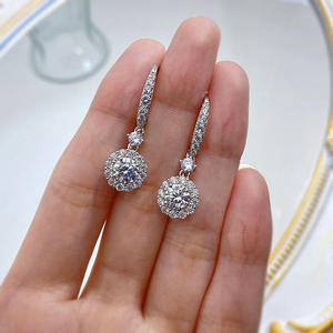 Pendientes de Aro Redondos Premium con Diamantes Cultivados en Laboratorio, Certificados por IGI, Color D E F, Claridad VVS VS, Oro, Oro Rosa, Oro Blanco, Plata - Product Image 6