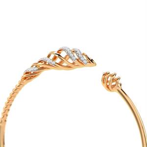 Brazalete Abierto con Diamantes Cultivados en Laboratorio, 0.63 Ct, Oro de 9K, Joyería Unisex para Regalo, Boda, Fiesta - Product Image 2