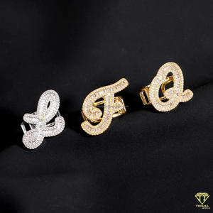 Moissanite Luxury 18K <b>Gold</b> Plated <b>Cocktail</b> <b>Ring</b> With Baguette Cut Diamond Pave Setting For Women Party Jewelry - Product Image 5