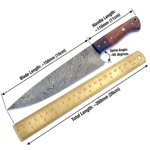 UM STEEL OEM Damascus Steel Chef <b>Knife</b> 12 Hand Forged Wooden Handle Traditional Kitchen Cutting Tool Adjustable Hand Orientation - Product Image 3
