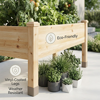 Jardinière surélevée classique en bois de sapin |   Grand bac à plantes carré surélevé |   Jardinière Écologique pour Légumes Domestiques |   Finition sablée |
