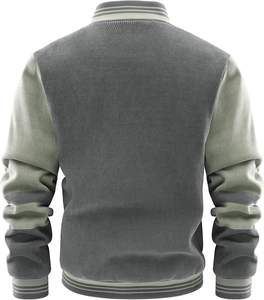 <b>Men's</b> Wool <b>Varsity</b> <b>Jacket</b> Stand Collar Letter Patch <b>Bomber</b> <b>Jacket</b> Breathable Quick Dry Casual Winter Outerwear - Product Image 3