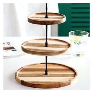 Support à gâteau en bois d'acacia durable, présentoir à fruits, support à desserts, présentoir de pâtisserie, pour mariage, fête, table - Product Image 3