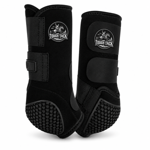 Tough Tack Horse Splint Boots Black Neoprene Leg Protection with Hex Grip Sole for Riding Horseshoes 2026 - Product Image 1
