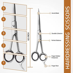 Ciseaux de coiffure professionnels en acier inoxydable pour salon, lame affûtée, pour droitiers, personnalisables, haute qualité - Product Image 2