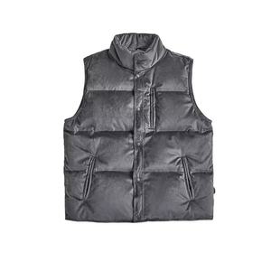 Chaqueta Acolchada Plateada con Capucha para Hombre, Cuello Alto, Cierre de Cremallera, Informal, de Invierno, Resistente al Viento, Gruesa, Largo Regular, Color Sólido - Product Image 3