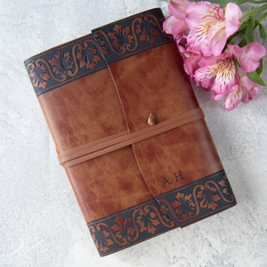 Diario de Viaje Fiore A5, Personalizado, Hecho a Mano, de Cuero Genuino Italiano, Recargable, Cosido con Hilo (21x15cm) - Product Image 3