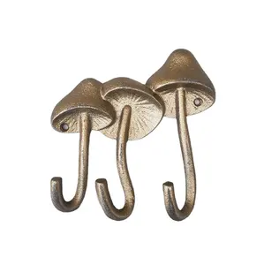 金属蘑菇衣钩，带3叉壁挂式铝制储物厨房钩袋和入口通道围巾钩