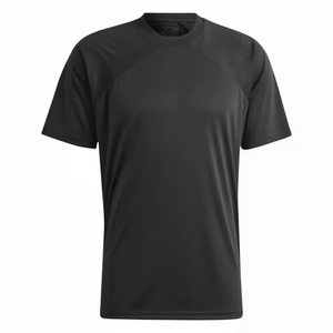 Men's Black Short Sleeve Crew Neck Moisture Wicking <b>T</b>-<b>Shirt</b> Regular Fit 100% <b>Polyester</b> Solid Color All Seasons Athletic Top - Product Image 1
