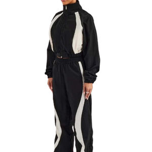 Ensemble de survêtement personnalisé pour homme, coupe-vent imperméable réfléchissant en polyester et nylon, veste zippée et pantalon - Product Image 5