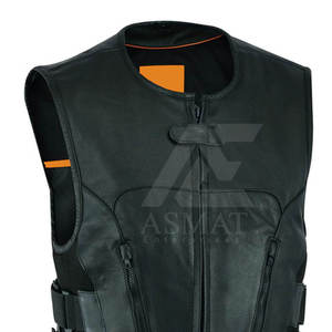 Gilet de moto robuste pour homme – Tendance et décontracté – Gilet en cuir sans manches pour motard - Product Image 2