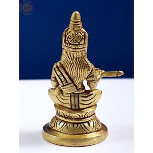 Statue en laiton d'annapurna de 3 pouces faite à la main Sculpture de petite taille fabriquée en Inde - Product Image 4