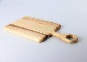 <b>Ash</b> Wood Large Tapered Serving Board Loop <b>Ring</b> Handle Natural Grain HORECA OEM Custom Engraving Food Grade Eco-Friendly Vietnam - Product Image 5