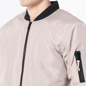 Blouson bomber pour homme, couleur unie, fermeture éclair, vêtement décontracté pour l'automne, coupe-vent, matière polyester, col rabattable - Product Image 5