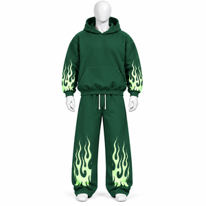 AMSEC INDUSTRY Sweat-shirt et pantalon de survêtement surdimensionnés personnalisés avec logo imprimé, streetwear, tissu 100% coton, en vente - Product Image 1