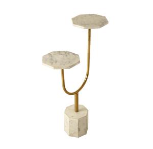 Modern <b>Marble</b> <b>Top</b> <b>Console</b> <b>Table</b> with Gold Metal Base Contemporary Living Room Accent Furniture - Product Image 3