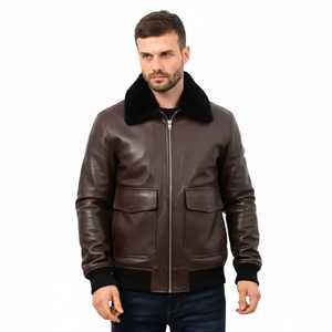Chaqueta Bomber de Cuero, Estilo Urbano de Verano, Cierre de Cremallera, Cuello Alto, Diseño Sólido, Tela de Lona, Logotipo Frontal Personalizable - Product Image 2