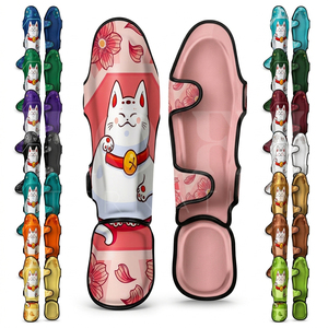 Protège-tibias en cuir sur mesure, robustes, pour Muay Thai, Kickboxing, protection des jambes, couvre-pieds pour entraînement MMA et Boxe - Product Image 1