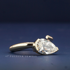 Bague en or 14 carats de haute qualité avec diamant synthétique cultivé en laboratoire pour femme, élégante bague de fiançailles et de mariage, bijou raffiné, cadeau pour elle - Product Image 6