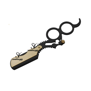 มีดโกนหนวดแบบเปียกสำหรับผู้ชาย ยี่ห้อ Sambrialmed International รุ่นแมนนวล สแตนเลสสตีล ใบมีดตรง แบบมืออาชีพ วงแหวนคู่ - Product Image 1