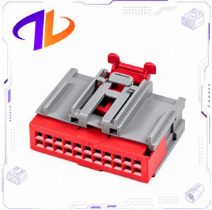 0-1411226-1 ขั้วต่อสายไฟรถยนต์แบบ 22 พิน ตัวผู้/ตัวเมีย รุ่น GET 0.64 พร้อมหน้าสัมผัสทองแดง ตัวเรือนไนลอน ระยะห่างระหว่างขั้ว 2.54 มม. - Product Image 1
