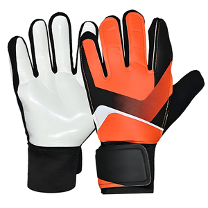 Football Goalkeeper Gloves <b>Full</b> Finger PU Leather Silicone Printed Non <b>Slip</b> Breathable Adjustable Wrist Strap Hook Loop Closure - Product Image 1