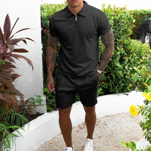 Popular European and American Men's Short Sleeved Shorts Casual Two-piece <b>Set</b> - Product Image 4