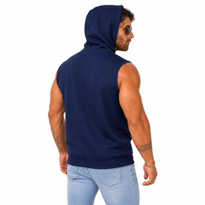 Chaleco Deportivo Personalizado para Hombre, Sudadera sin Mangas con Bolsillo Canguro, Color Sólido - Product Image 4