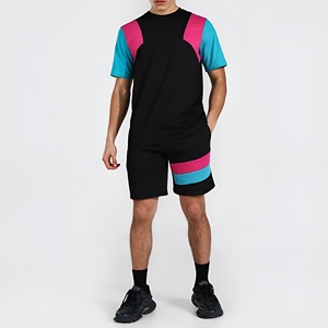 Nouveauté : Ensemble T-shirt et short pour homme avec logo personnalisé, impression sérigraphique logo flamme, vêtements d'été personnalisés, prix de gros - Product Image 1