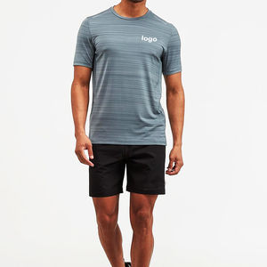 Camiseta de Manga Corta para Hombre de Alta Calidad, Color Sólido, Transpirable, Holgada, Estilo Casual Urbano, Spandex/Poliéster - Product Image 6