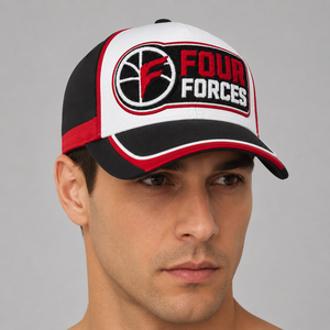 Gorra de Béisbol Four Forces Unisex Ajustable de 6 Paneles con Logotipo Bordado en el Panel Frontal, Estilo Casual, Rojo, Negro, Blanco - Product Image 3