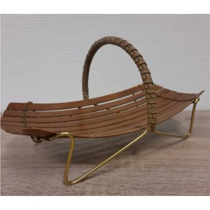 Modern Vintage Wooden Slat Fruit <b>Basket</b> Decorative Bread <b>Display</b> Tray Decorative Table Storage Organizer Bowl with Handle <b>Basket</b> - Product Image 2