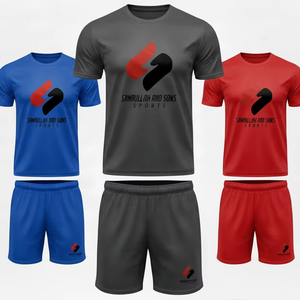 Conjunto de Camiseta y Pantalones Cortos de Alta Calidad para Hombre, Uso Diario, Algodón, Ajuste Cómodo, Ropa Deportiva, Proveedor Mayorista OEM - Product Image 1