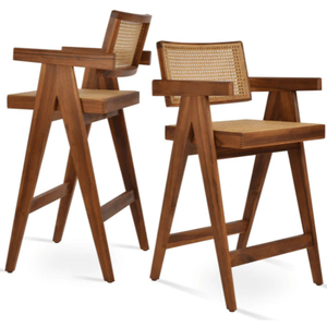 Contemporary Outdoor Bar <b>Chair</b> Set Furniture <b>Stackable</b> Teak Stool for Restaurant Patio and Cafe Furniture - Product Image 6