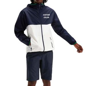 Custom Made Men Plus Size Winter Casual Printed Windbreaker Short <b>Set</b> Polyester/Cotton Two-Piece Quick Dry - Product Image 4