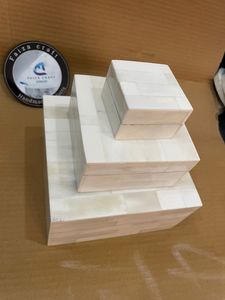 FAIZA CRAFT Indian Handicraft MDF Luxury Eco-Friendly Square Jewelry Box Bone Inlay Polished Real Touch Color <b>Storage</b> Boxes - Product Image 4