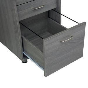 Grey Complete Workstation Computer Desk with Storage Features - Product Image 4