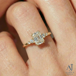 Anillo de Compromiso con Diamante Cultivado en Laboratorio, Corte Esmeralda, Chapado en Oro Rosa, Anillo de Boda de Lujo para Mujer, Certificado IGI, Joyería Vintage - Product Image 6