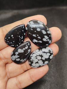 Cabujón de Obsidiana Natural en Forma de Copo de Nieve, 100% Genuino, Piedras Preciosas Blancas y Negras para Joyería, ¡Compre Ahora! - Product Image 3