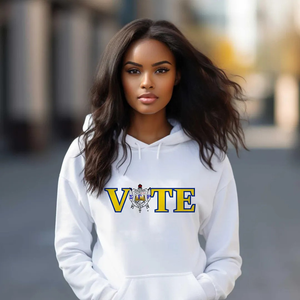 Sudadera con Capucha Estampada de Moda Sigma Gamma Rho VOTE para Mujer, Sudadera Casual con Letras Griegas, Ropa Urbana Personalizada - Product Image 1