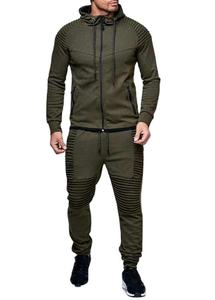 Survêtements de sport ajustés de luxe de haute qualité pour hommes Ensembles de sweats à capuche avec logo personnalisé Vêtements au genou avec capuche à la mode - Product Image 2