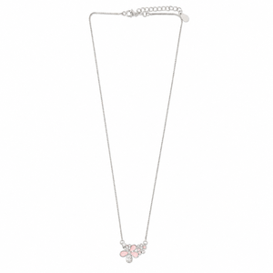 925 Sterling Silver Link Chain <b>Pink</b> Floral Pendant <b>Necklace</b> Zircon High Polish Women Daily Wear Gift Jewelry - Product Image 5