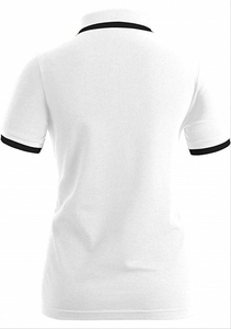 เสื้อโปโลผู้หญิงสีขาว ผ้าฝ้าย 100% แขนสั้น ทรงพอดีตัว เสื้อยืดโปโลสำหรับเล่นกีฬา รับทำโลโก้ตามสั่ง OEM ODM ขายส่ง - Product Image 5